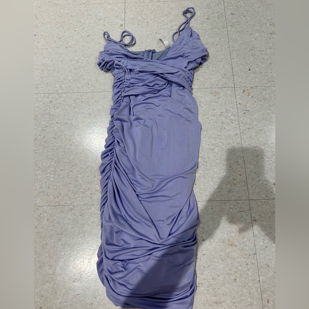 Purple Scrunch Hoco Dress